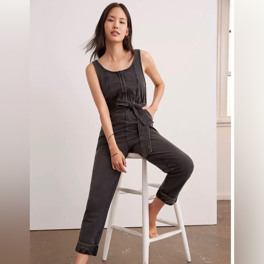 Anthropologie Saturday Sunday Kadin Jumpsuit Women’s XS Black Cotton Overalls